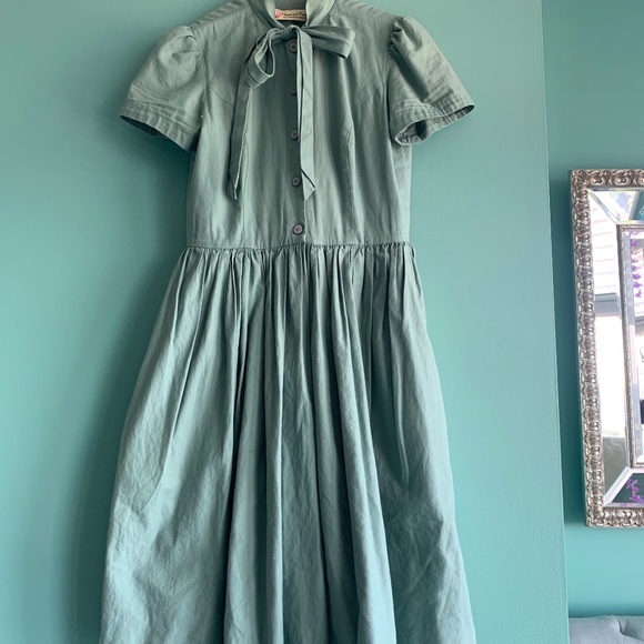 Vintage Inspired Teal Day Dress - Picture 2 of 8